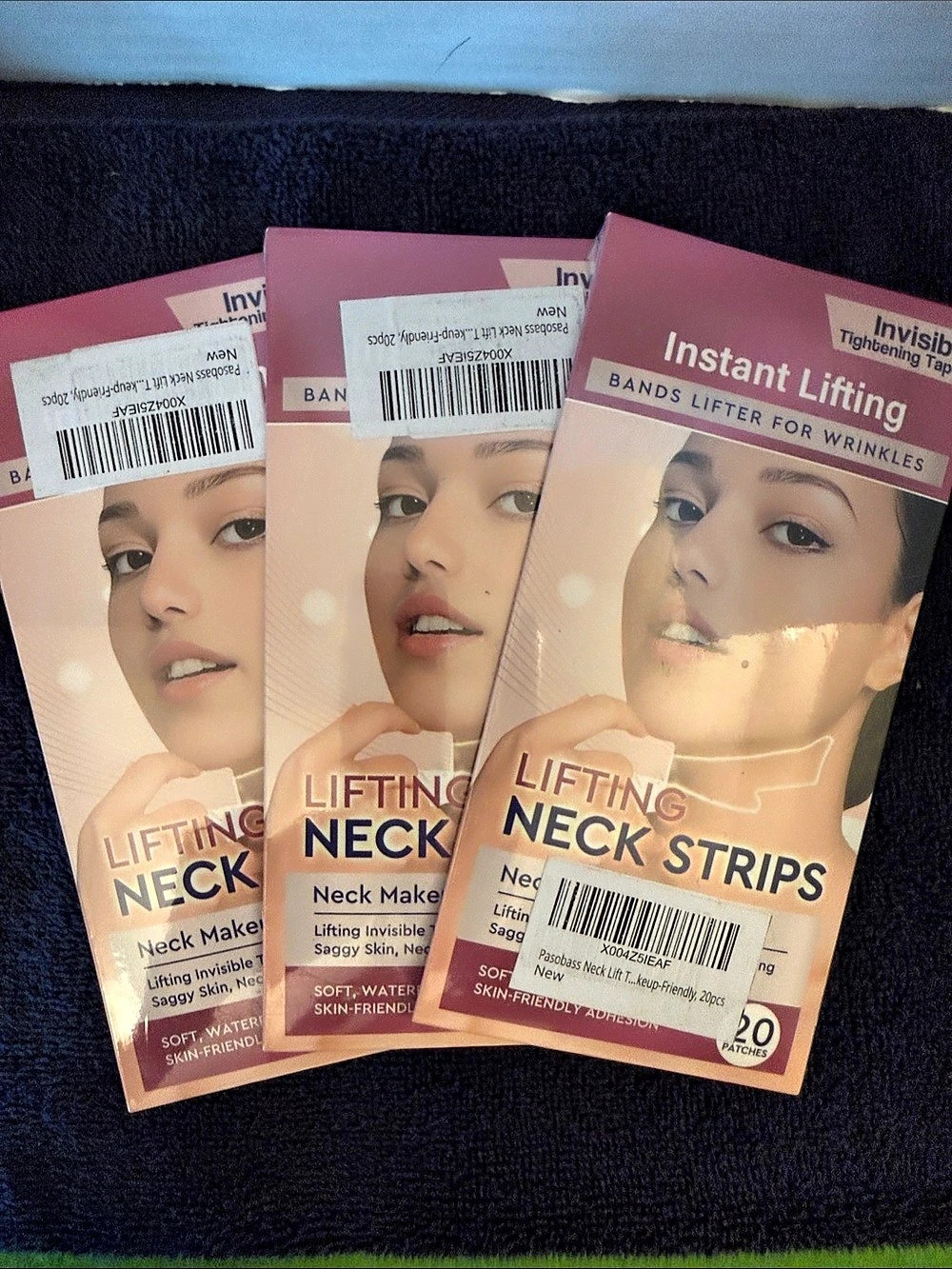 Pasobass Instant Lifting Neck Strips Pink 3-Pack